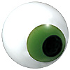 Green Cross-Eyed Teddy Bear Eyes. Eye with a multicolour enamel iris with a black pupil on a single loop fixing.