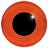 Orange - Red Glass Bird Eyes. A single colour iris with a black pupil on wire. Ideal for stickmaking and Decoy carving.